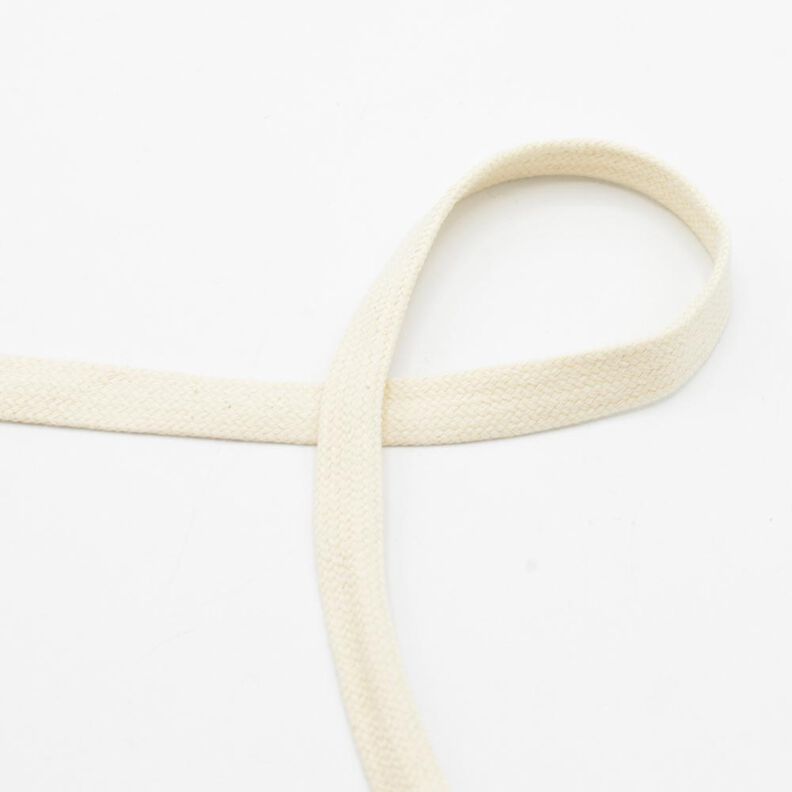Cordão plano Camisola com capuz Algodão [15 mm] – branco sujo,  image number 1