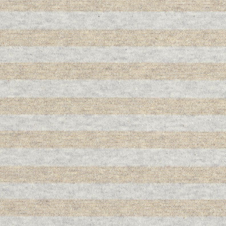 Jersey de algodão melange com riscas brilhantes – cinzento claro/ouro metálico,  image number 1