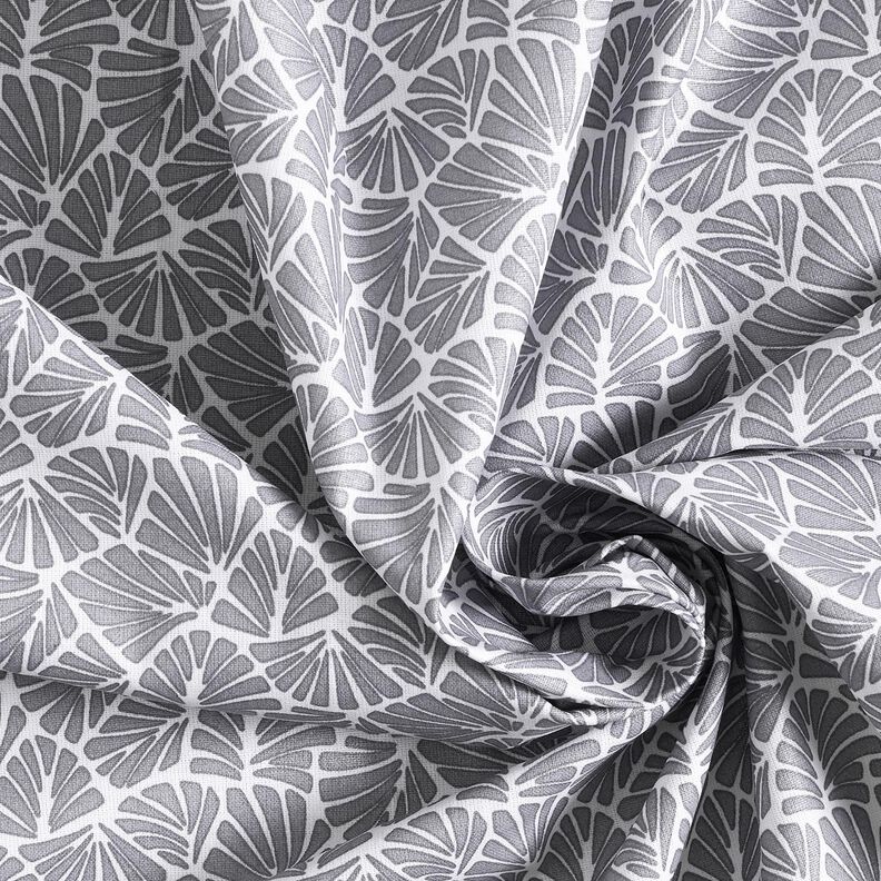 Algodão revestido Folhas mini abstratas – cinzento/branco,  image number 4