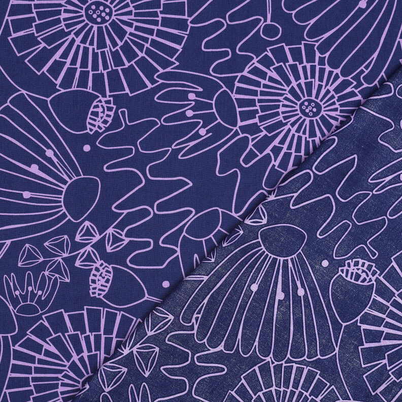 Popelina de algodão Eden | Nerida Hansen – azul-marinho/lilás,  image number 4