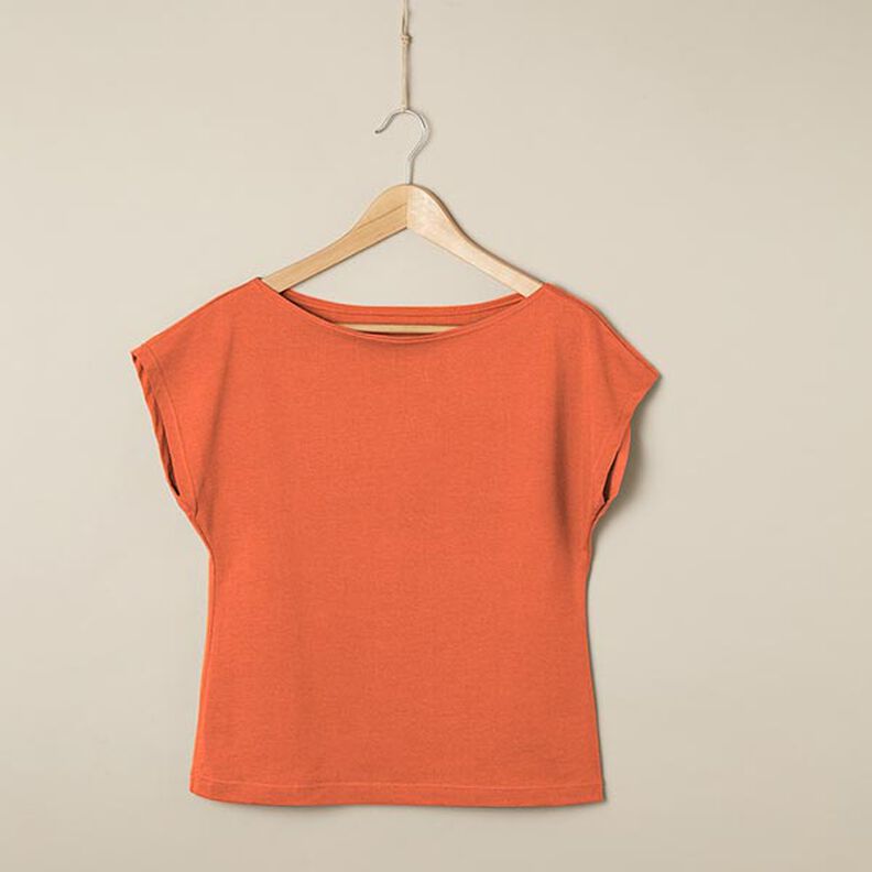 Jersey de algodão Médio Liso – laranja,  image number 6