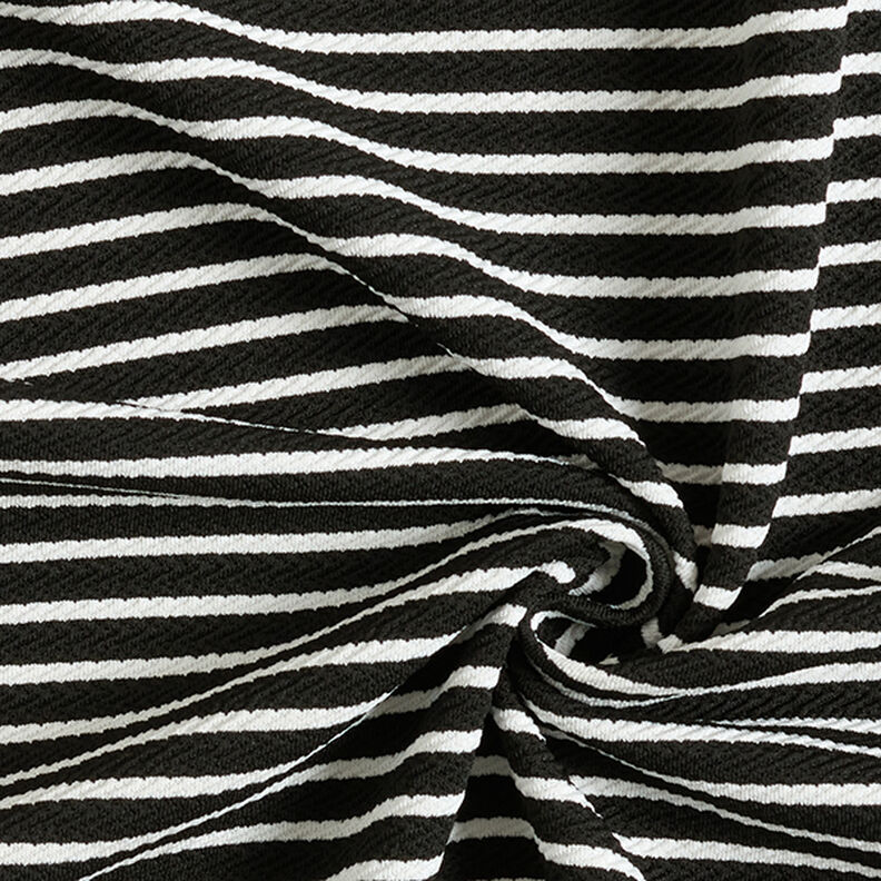 Jacquard Jersey Riscas diagonais – preto/branco,  image number 3
