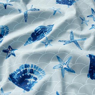 Tecido para decoração Sarja de algodão Estrelas do mar – azul bebé, 