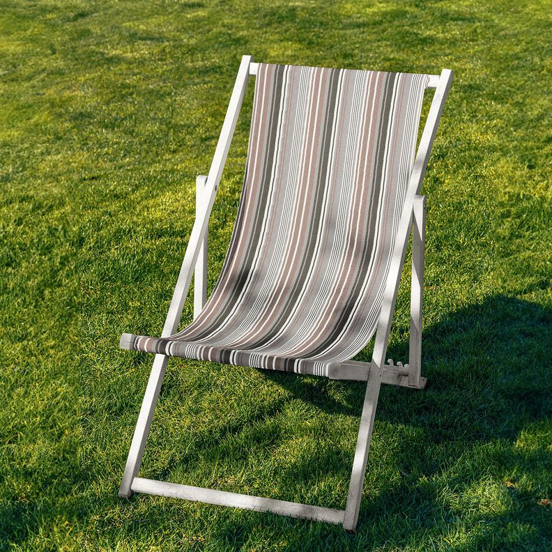 Outdoor Tecido para espreguiçadeiras Riscas longitudinais 44 cm – castanho claro/cinzento claro,  image number 4