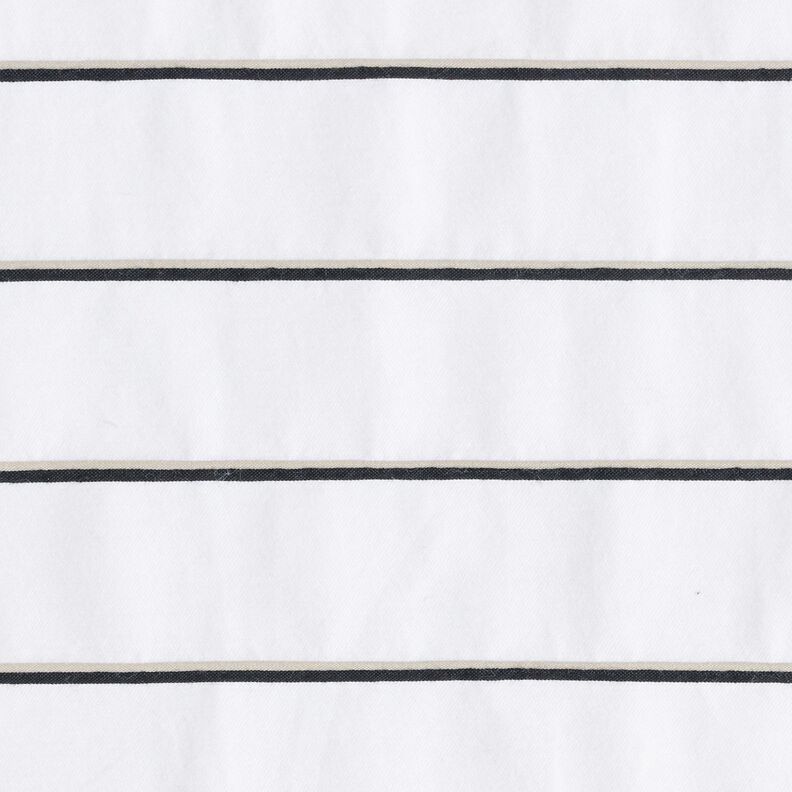 Mistura de algodão Riscas largas – branco/preto,  image number 1