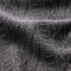 Jacquard Jersey Mistura de algodão Riscas ornamentadas – cinzento escuro, 