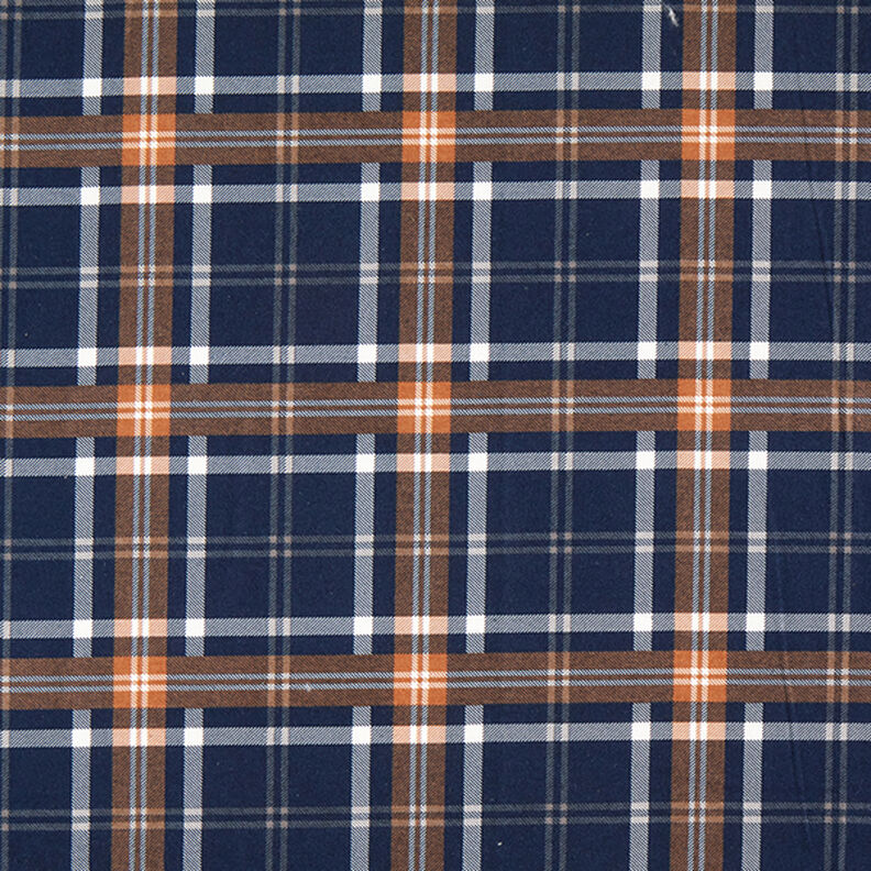 Flanela de algodão Padrão xadrez Estampado | by Poppy – azul-marinho/castanho-avermelhado,  image number 1