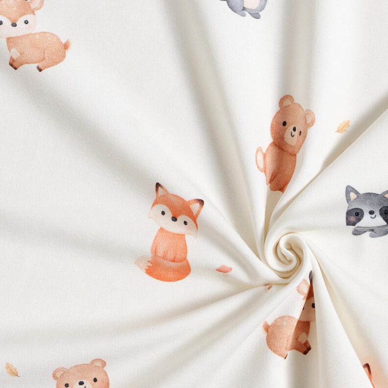 GOTS Jersey de algodão Animais bebé Impressão Digital – marfim,  image number 3