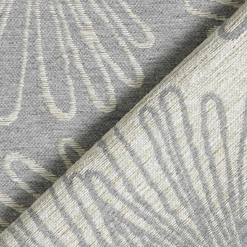 Tecido para decoração Jacquard Contornos de folhas – cinzento,  image number 4