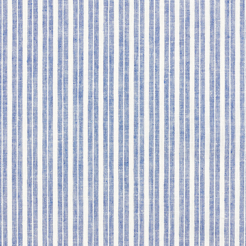 Mistura de linho e algodão Riscas largas – azul ganga/branco sujo,  image number 1