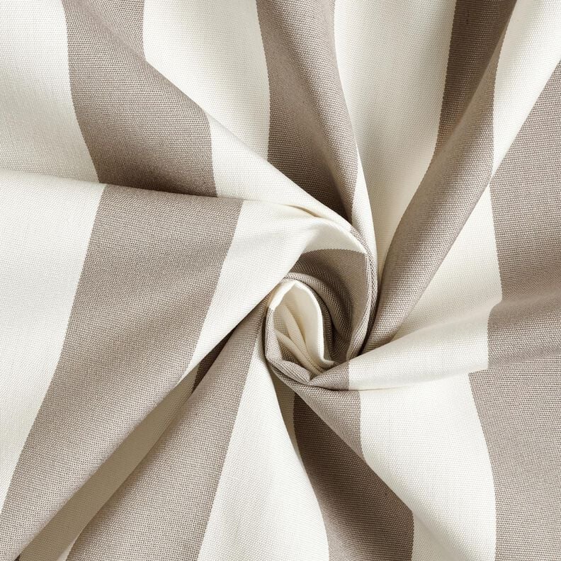 Tecido para exteriores Lona Riscas grossas – cinzento-seda/marfim,  image number 3