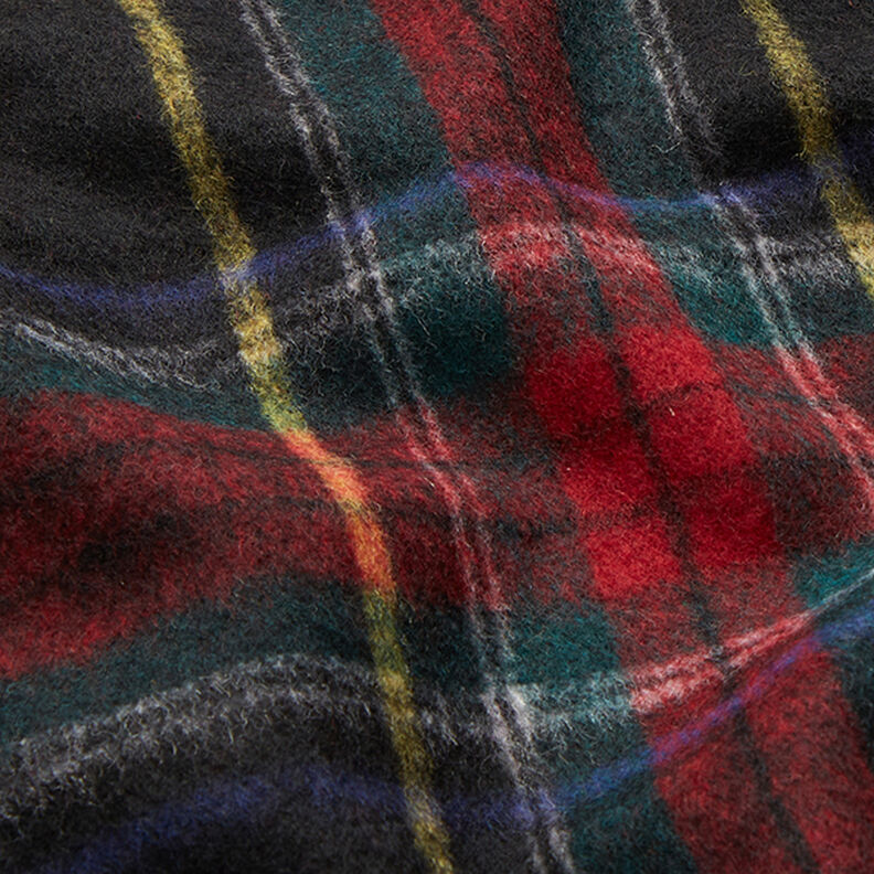 Tecido para sobretudos Mistura de pura lã Xadrez escocês – preto/vermelho,  image number 2