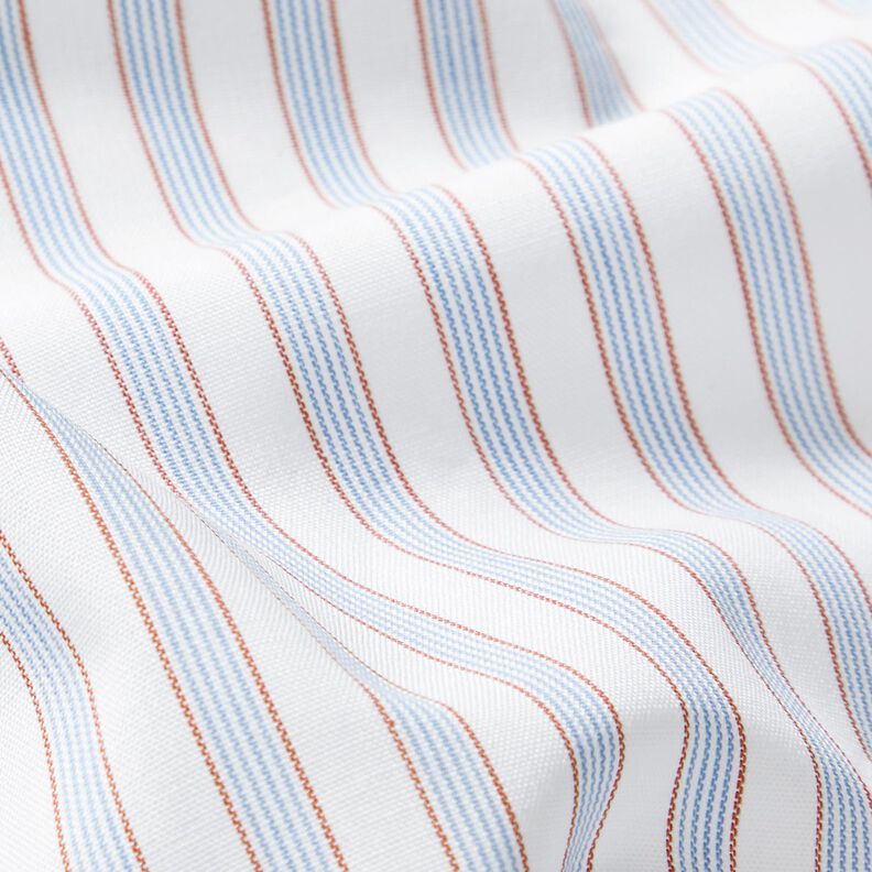 Tecido de algodão Riscas bicolores – branco/azul claro,  image number 2