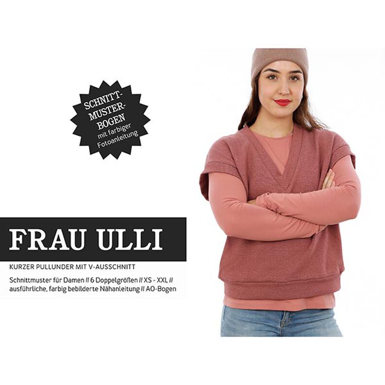 FRAU ULLI - Colete curto com decote em V, Studio Schnittreif  | XS -  XXL,  image number 1