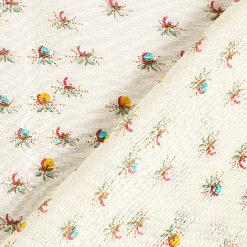 Tecido de algodão brilhante Florzinhas – branco sujo,  image number 4