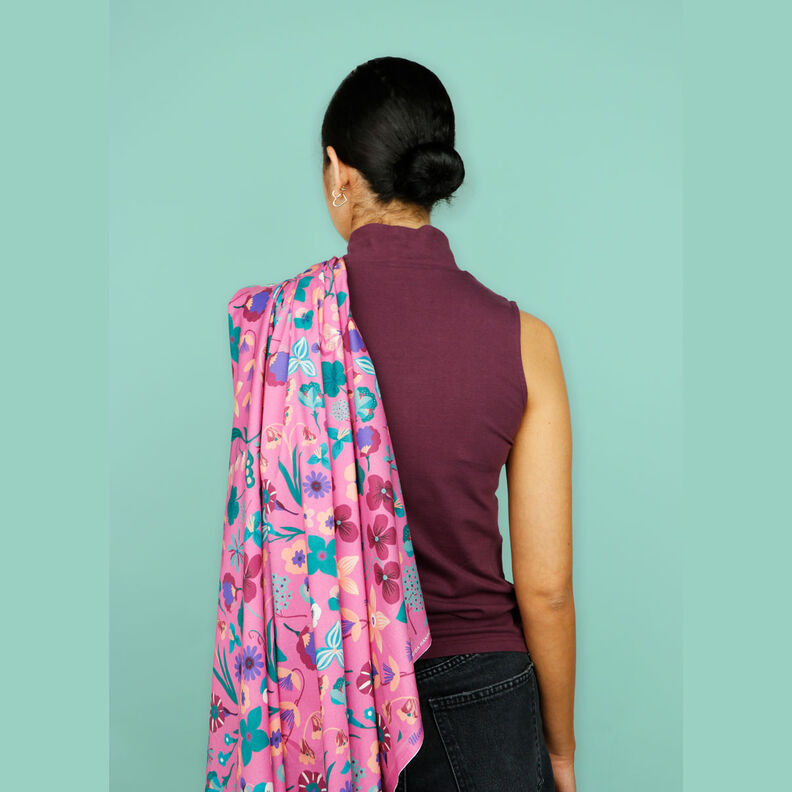 Popelina de algodão Meadow Flower Impressão Digital | Nerida Hansen – pink/azul petróleo,  image number 5