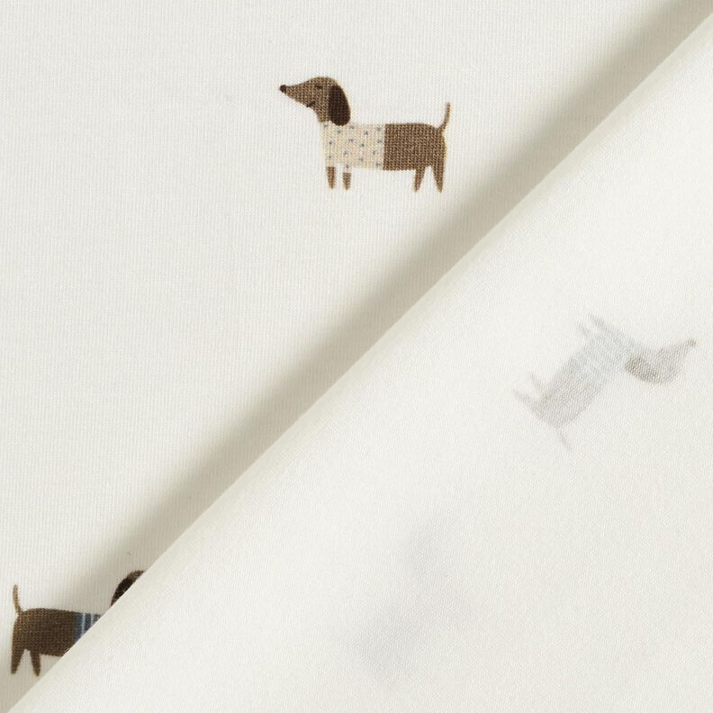 Jersey de algodão Cães salsicha felizes – marfim,  image number 4