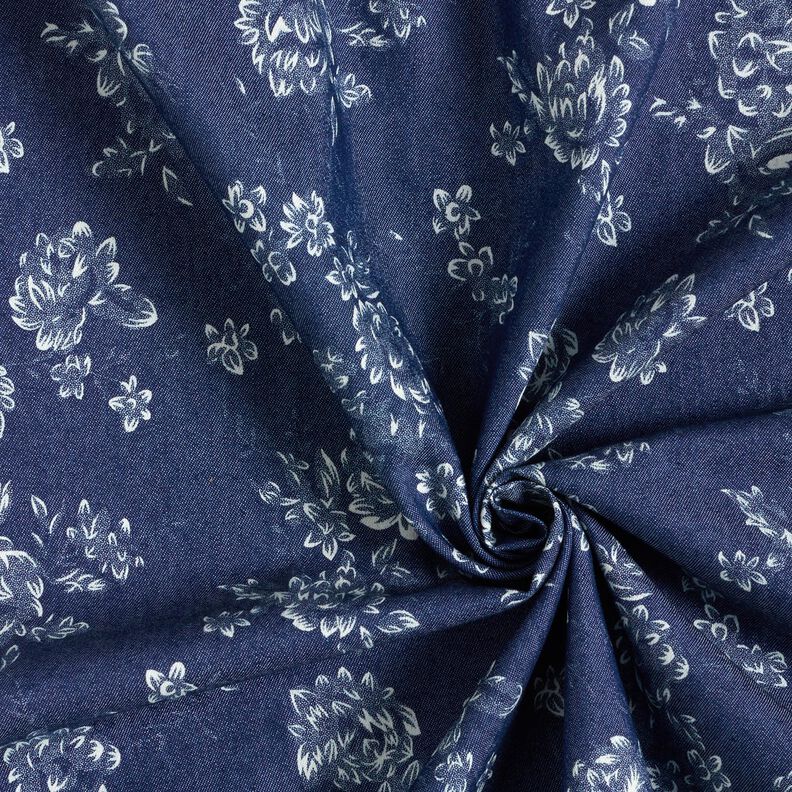 Chambray Rosas pequenas – azul-marinho/branco sujo,  image number 3