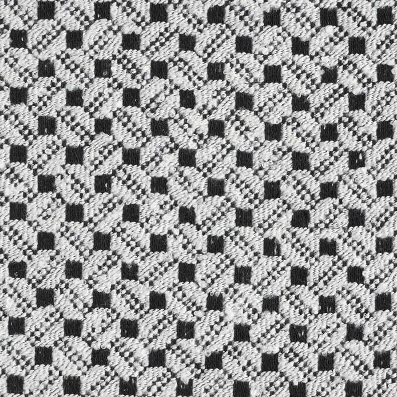 Tecido para sobretudos caixinhas – branco/preto,  image number 1