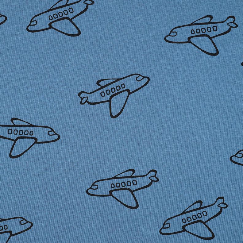 Sweatshirt cardada Aviões | Poppy Fabrics – azul ganga,  image number 1