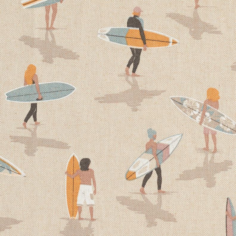 Tecido para decoração Meio linho Panamá Surfista – eucalipto/natural,  image number 5