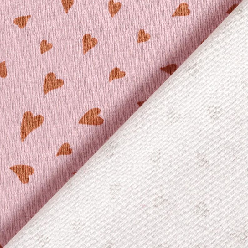 Jersey de algodão Corações em espiral – rosa-velho claro,  image number 4