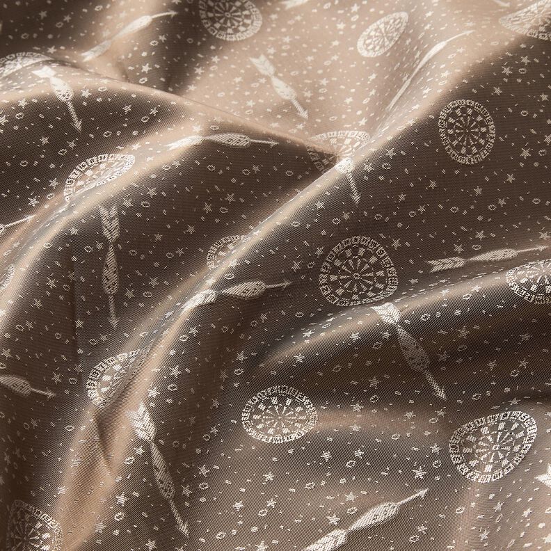 Tecido para forro Jacquard Dardos e flechas – cinzento/dourado,  image number 2