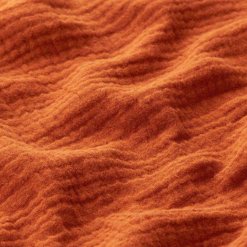 GOTS Musselina/ Tecido plissado duplo | Tula – terracota,  image number 4