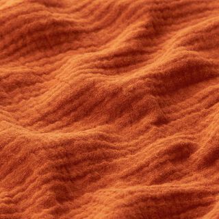 GOTS Musselina/ Tecido plissado duplo | Tula – terracota, 