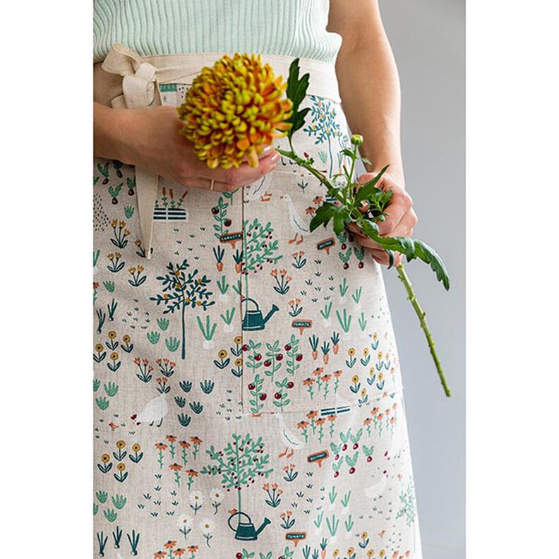 Tecido para decoração Meio linho Panamá Quinta – natural/verde,  image number 6