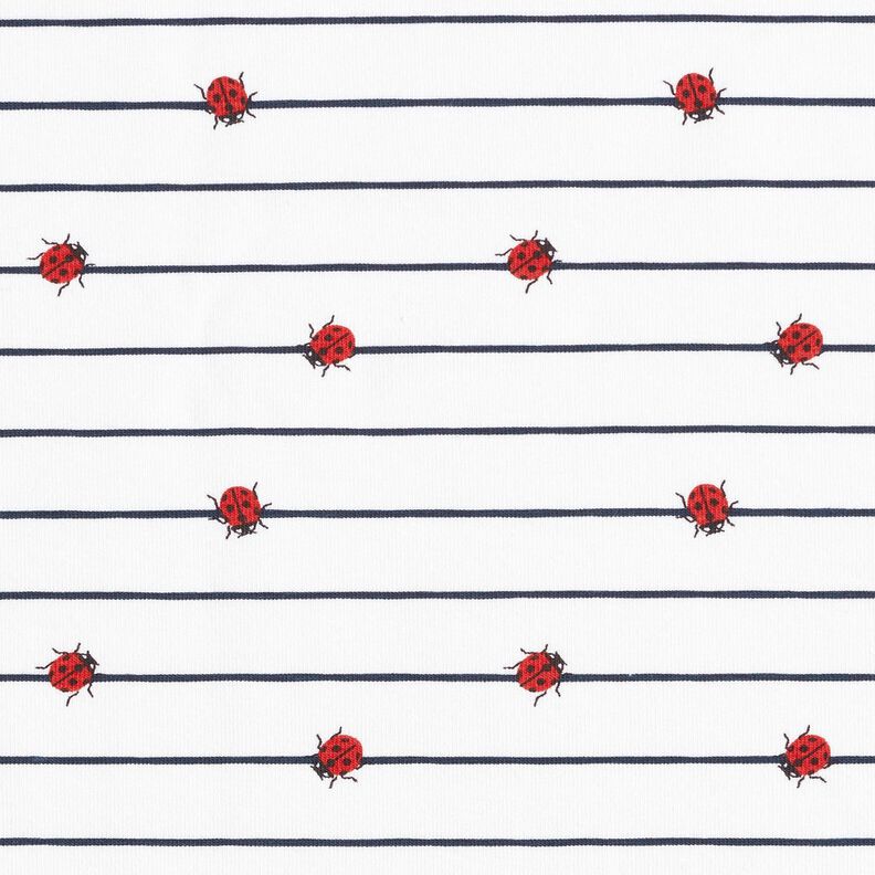 Jersey de algod&atilde;o Riscas e joaninhas &ndash; branco sujo,  image number 1