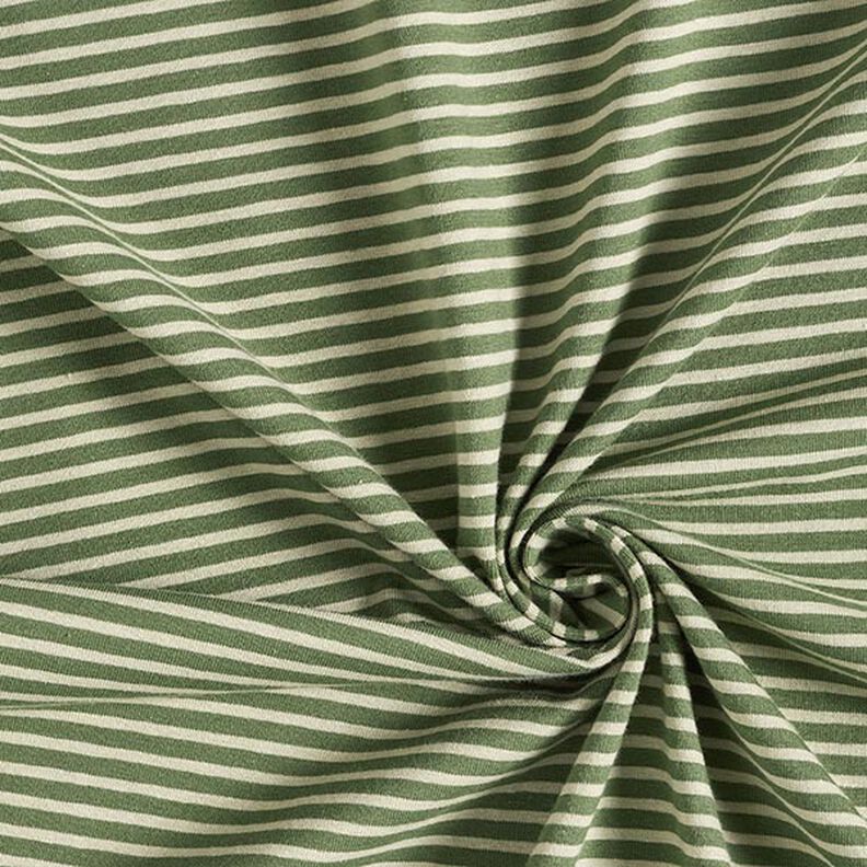 Jersey de algodão Riscas estreitas – verde amarelado/verde-pinheiro,  image number 3