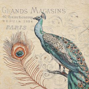 Painel decorativo Gobelina Pav&atilde;o &ndash; bege claro/azul, 