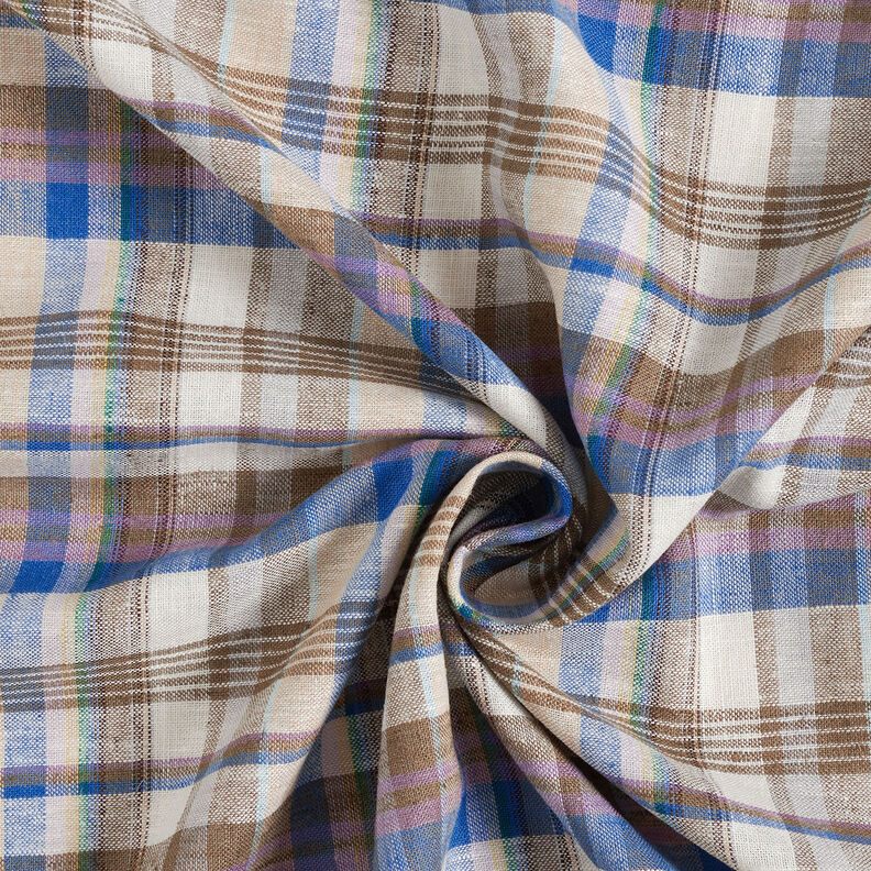 Mistura de viscose e linho Checks – oliva,  image number 4