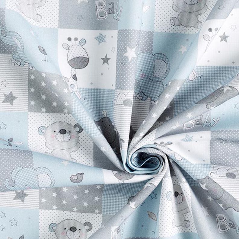 Tecido de algodão Cretone Babyzoo – azul claro,  image number 2