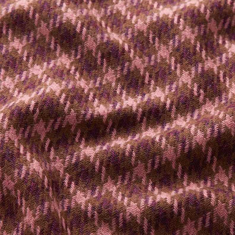 Mistura de lã Xadrez – castanho/rosa-velho escuro,  image number 2
