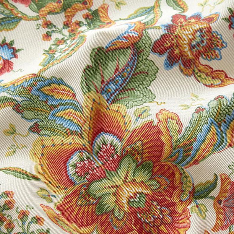 Tecido para decoração Lona Ornamentos florais orientais 280 cm – natural/verde,  image number 2