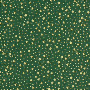 Tecido de algodão Cretone Céu estrelado natalício, pequeno – verde escuro/dourado, 