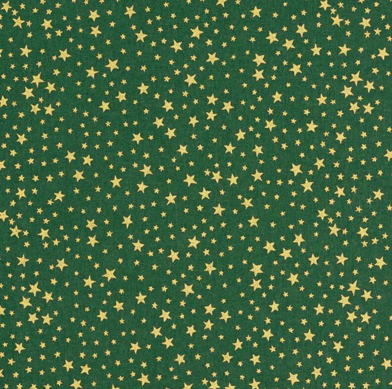 Tecido de algodão Cretone Céu estrelado natalício, pequeno – verde escuro/dourado,  image number 1