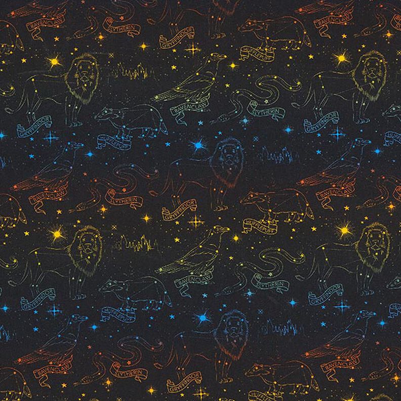 Jersey de algodão Tecido sob licença Constelações de animais heráldicos Harry Potter  | Warner Bros.,  image number 1