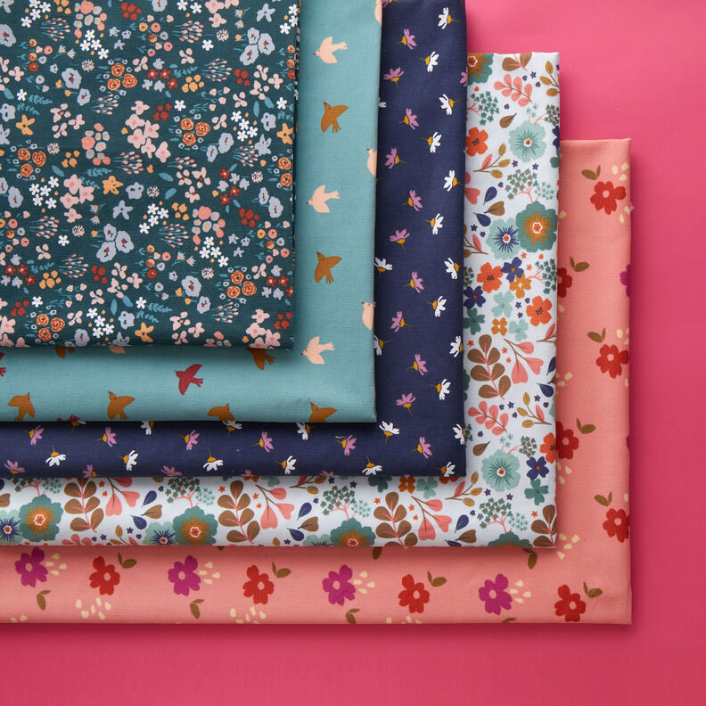 Bombazine para bebé Florzinhas – azul-marinho,  image number 5