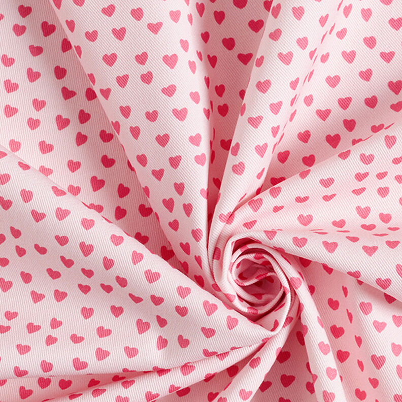 Tecido para decoração Sarja de algodão Mini corações – rosa-claro,  image number 3
