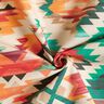 Tecido para decoração Meio linho Panamá Estampado étnico abstrato  – bege claro/verde esmeralda,  thumbnail number 3
