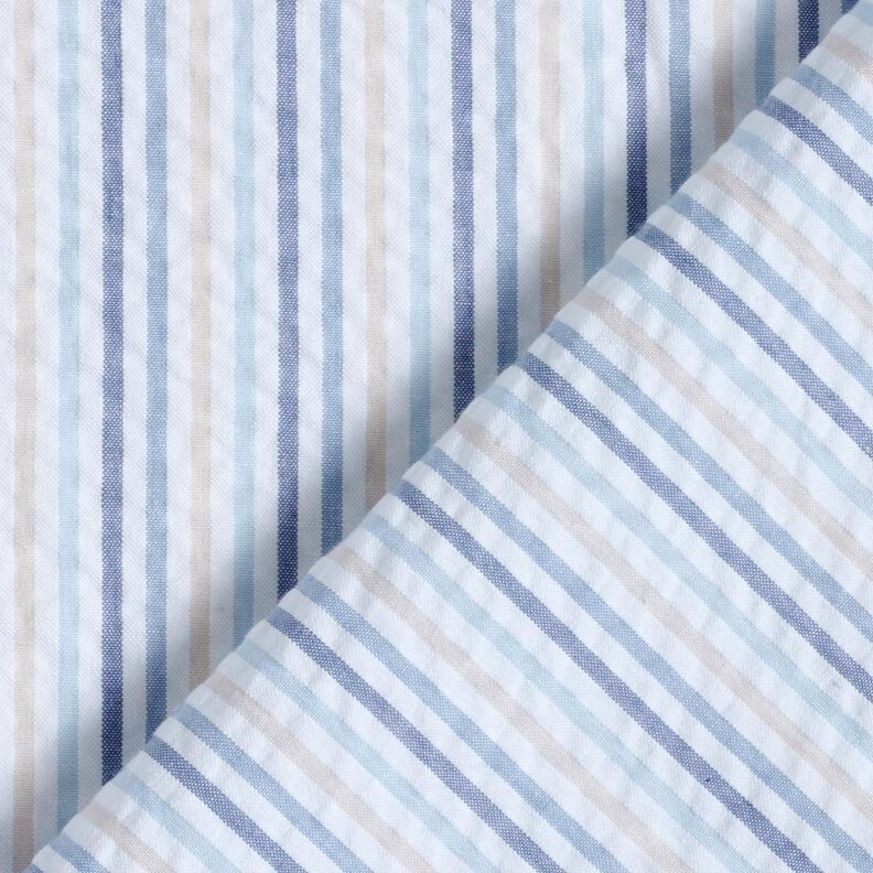 Anarruga Algodão Mistura de riscas – azul/branco,  image number 4