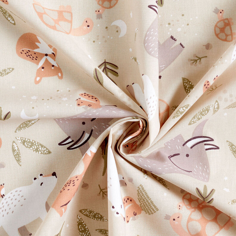 Popelina de algodão Animais de todo o mundo – natural,  image number 4