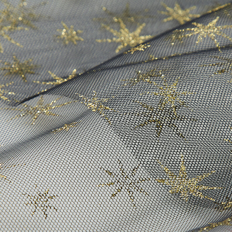Tule Estrelas brilho – preto/dourado,  image number 5