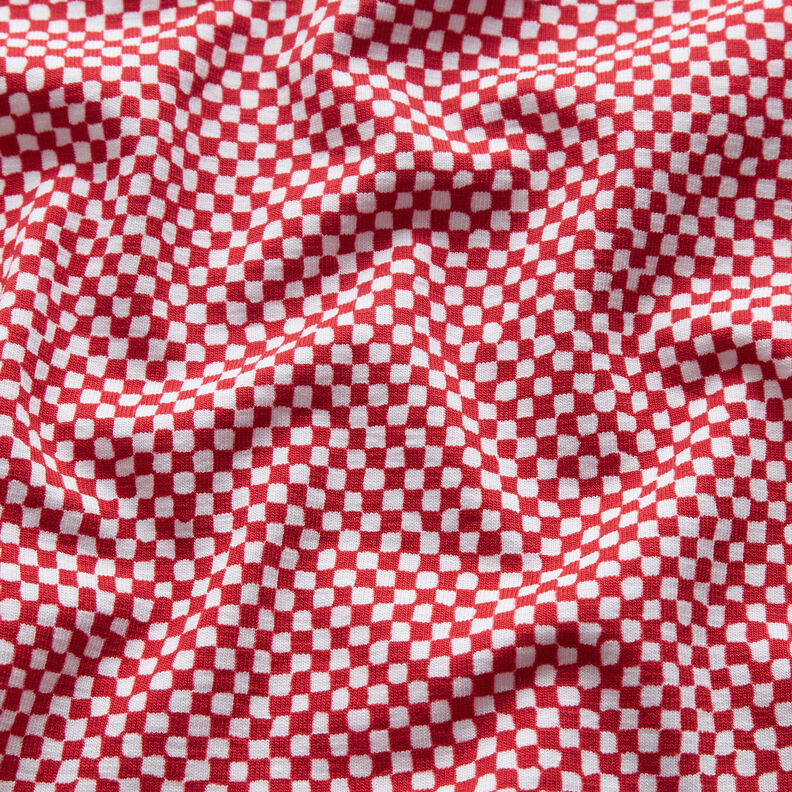 GOTS Jersey de algodão Xadrez Mini | TCC x LOOKS by Wolfgang Joop – vermelho/branco,  image number 3