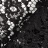 Tecido de renda às flores com rebordo arredondado em ambos os lados – preto,  thumbnail number 5