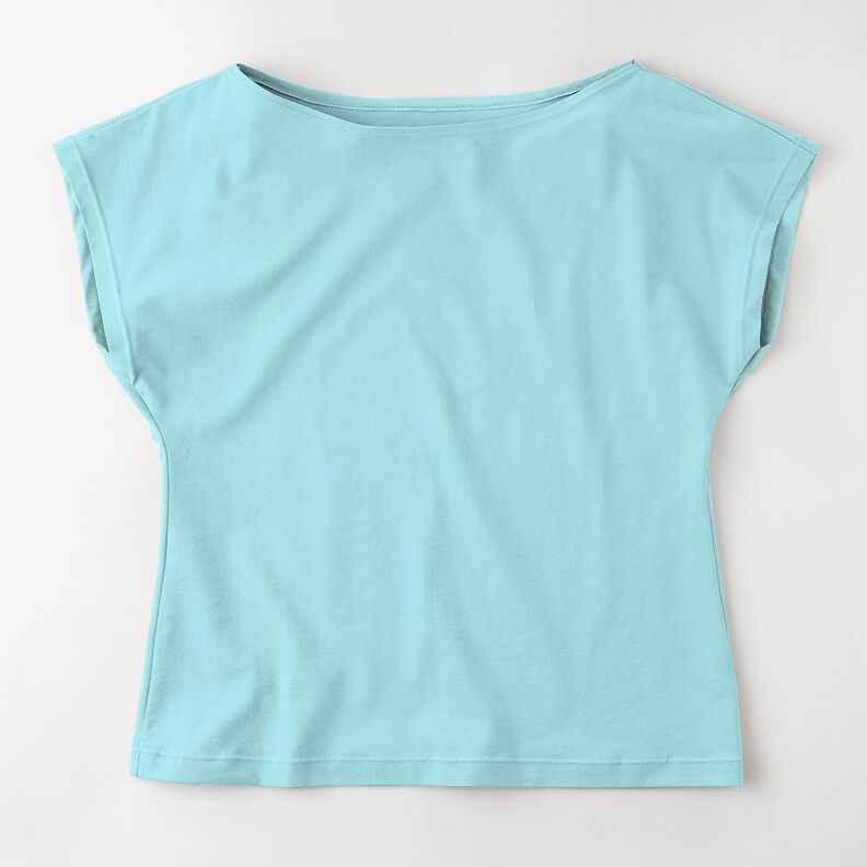 Jersey de algodão médio liso – azul-gelo,  image number 12