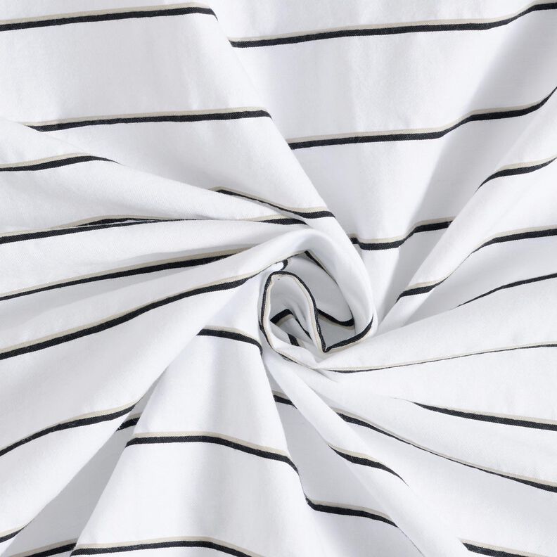 Mistura de algodão Riscas largas – branco/preto,  image number 3